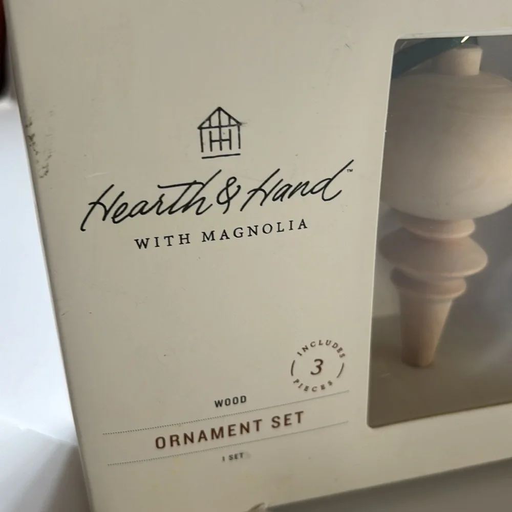 Hearth & Hand Wooden Spindle Ornament Set of 3